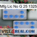 Mfg Lic No G 25 1325 20